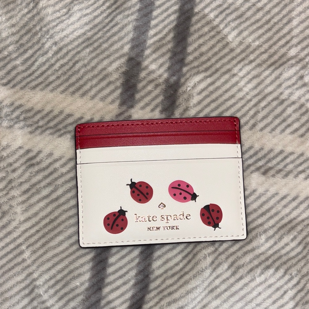 Kate Spade Red and White Ladybug Card Case